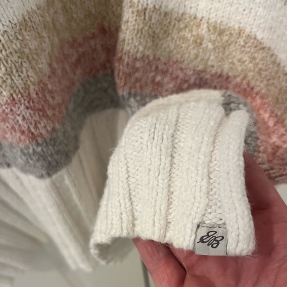 Eddie Bauer Women’s XL tunnel neck multi color stripped tunic length sweater - Picture 2 of 6